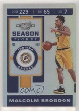 2019 Panini Contenders Optic Season Ticket Silver Prizm Malcolm Brogdon #38 4l3