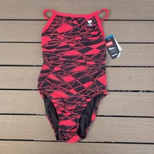 TYR Women's DuraFast Red Mantova Diamondfit One Piece Swimsuit Sz 30 NEW