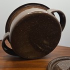 Vintage Enamelware Brown Speckled Mini Round w/ Lid, Double Handles — photo 5
