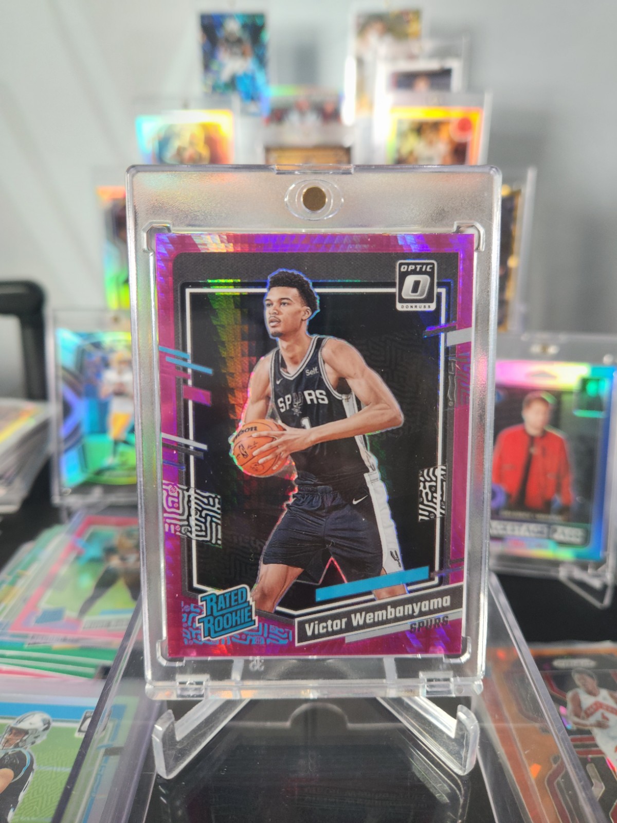 2023-24 Optic Rated Rookie Victor Wembanyama #225 Pink Hyper Prizm (RC)
