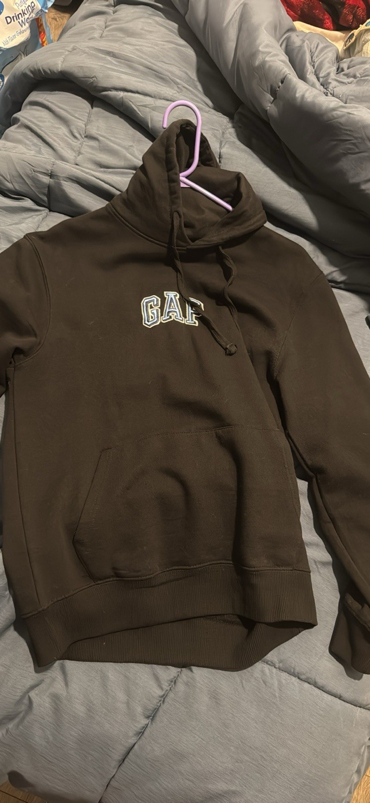 GAP Brown Fleece Pullover Hoodie Men's Hooded Sweatshirt with Pockets