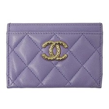 Chanel Card Case Quilted Business Card Holder Pass Case Caviar