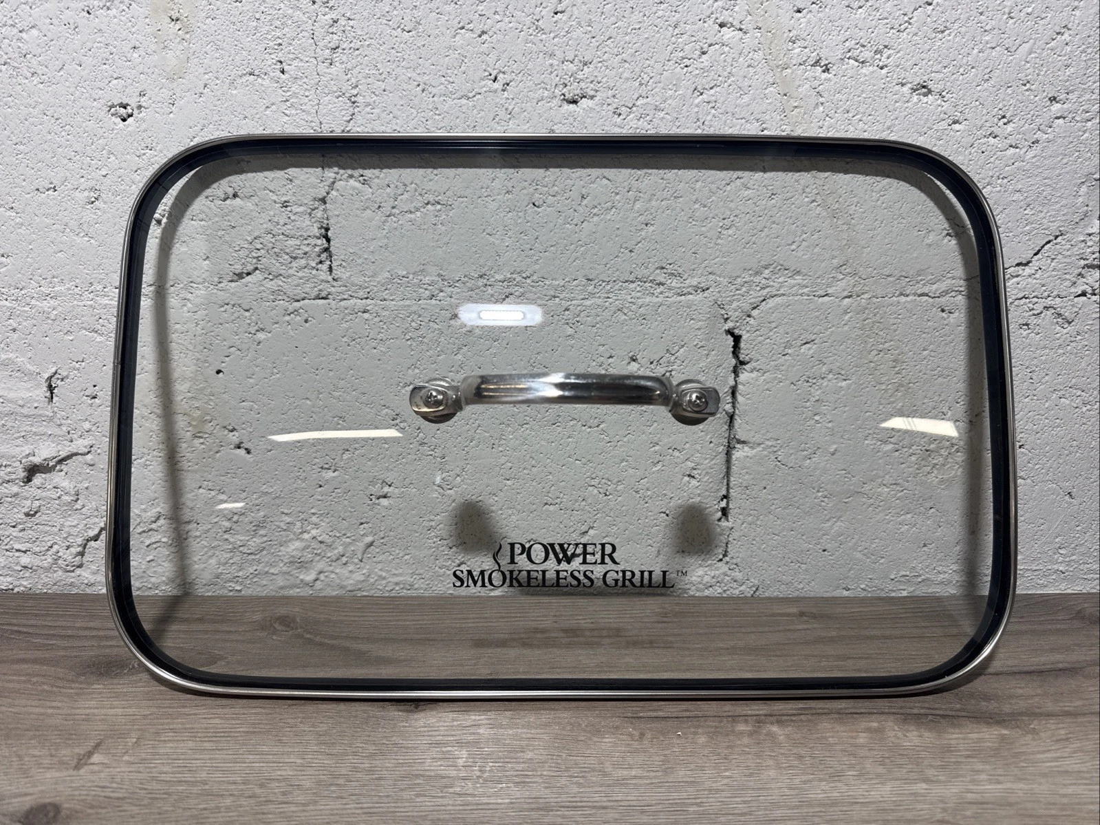 Power Smokeless Grill PG-1500 OEM Replacement Glass Lid Cover With Handle Used