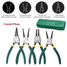 4Pcs 7" Internal/External Snap Ring Pliers Set Heavy Duty Circlip Pliers Kit