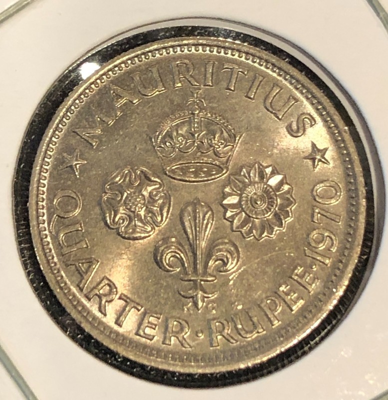 1970 Mauritius 1/4 Quarter Rupee World Coin BU UNCIRCULATED!