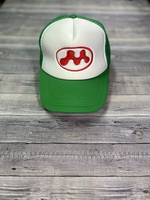 Mowalola Puff Puff Trucker Hat Green And White SnapBack OSFM | eBay