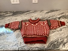 Vintage Dale of Norway Lillehammer 1994 Olympics Red Nordic Wool Sweater 2T