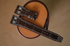 Handmade dark brown strap for IWC band size 22/18 can change size length 