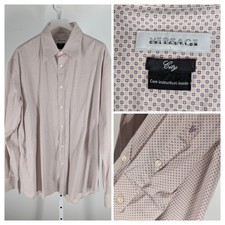 Versace Collection City Dress Shirt Men's 18/45 XXL Geometric Stretch Cotton Y2K