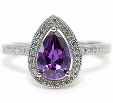 2CT Natural Amethyst Topaz 925 Solid Sterling Silver Ring Sz 8 MK6-5