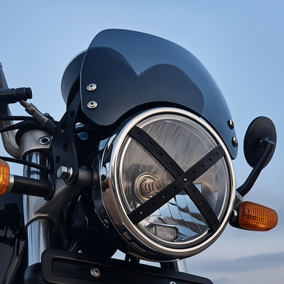 Motorrad Leder Scheinwerfer X - Schwarz