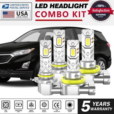 For Chevrolet Equinox 2010-2018 LED Headlight Kit Bulbs High Low Beam Cool White
