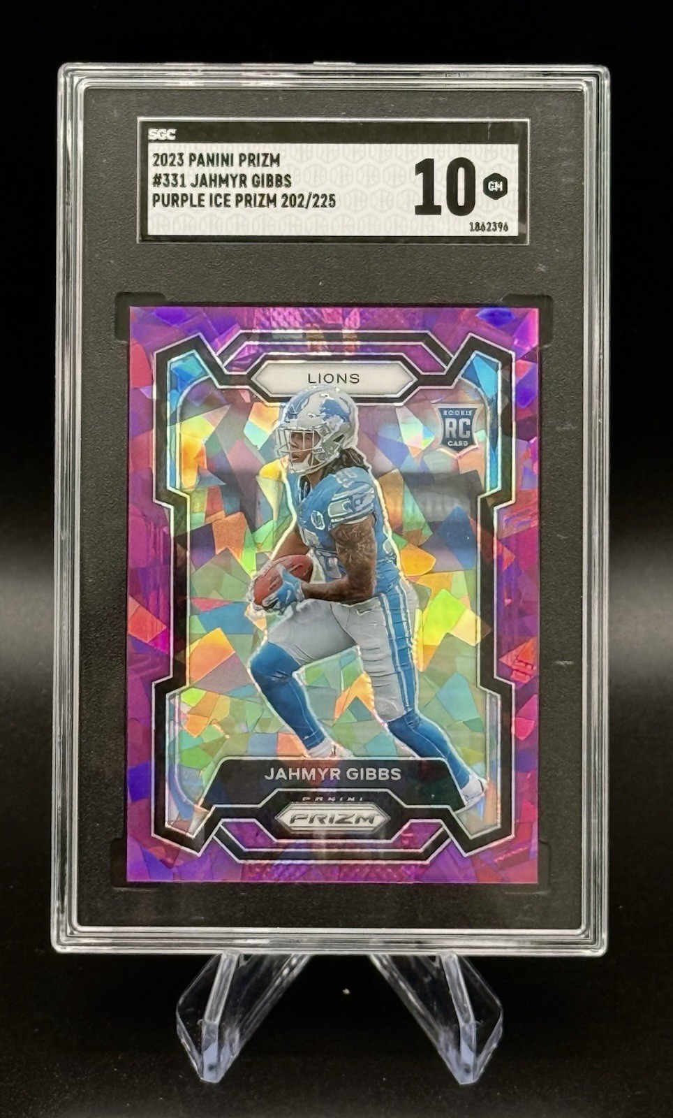 2023 Panini Prizm - Rookies Jahmyr Gibbs #331 Purple Ice Prizm /225 RC Rookie