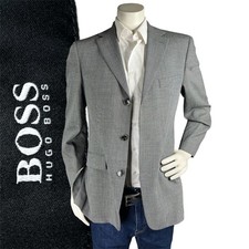 Image of Hugo Boss Scorsese Men 38R Blazer Textured Salt/Pepper Wool Blend Sportcoat USA