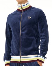 Sergio Tacchini Sartori Velour Track Top Navy Blue