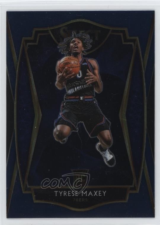 2020-21 Panini Select Premier Level Retail Blue Tyrese Maxey #174 Rookie RC 0nr3