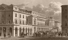 HAYMARKET. Italian Opera House. London. SHEPHERD 1828 old antique print