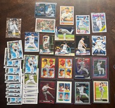 Lote de 34 tarjetas Clayton Kershaw lotes de SPs borde rojo tinte verde cuadros patio