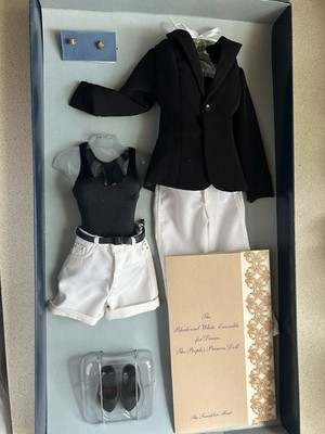 Franklin Mint Princess Diana Portrait Doll Black & White Ensemble Outfits W/ COA