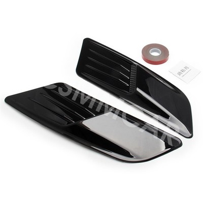 Air Intake Vent Bonnet Cover Glossy Black Racing Car Hood Scoop Decor Sticker