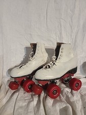 Vintage Girl's Roller Skates White National Wheels