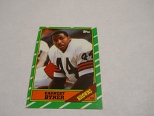 EARNEST BYNER ROOKIE CARD CLEVELAND BROWNS 1986 TOPPS. rookie card picture