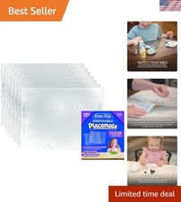 Clear Disposable Table Protectors for Kids - 200 Sticky Placemats 12" x 18"