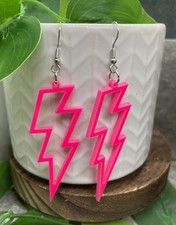 3.5 Earring Set Silver-tone Boho Lightening Bolt Dangle Drop New B7386