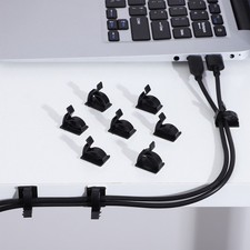 10PCS Cord Keepers Black Universal Desk Cord Organizer Desktop Cable Management