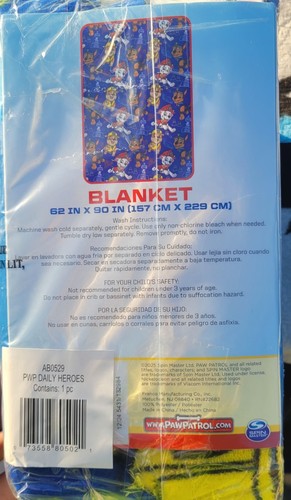 Nickelodeon Paw Patrol Silky Soft Blanket 62x90 Twin/full - Picture 2 of 3