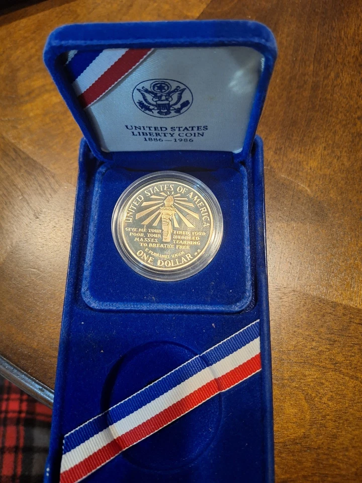 1986-S Statue of Liberty Silver Dollar PROOF 90% Silver, OGP w/ COA A6 - Image 2 of 4