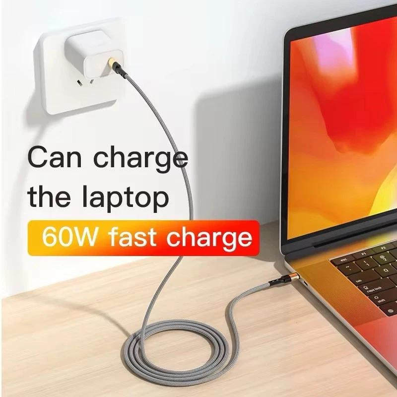 60W USB-C to USB-C Fast Charger Cable 6ft Type-C PD Charging Data Sync Cord - Image 3 of 3