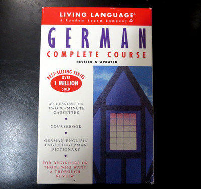 NEW Living Language German Complete 40 Lessons 2 TAPES Dictionary & CourseBook