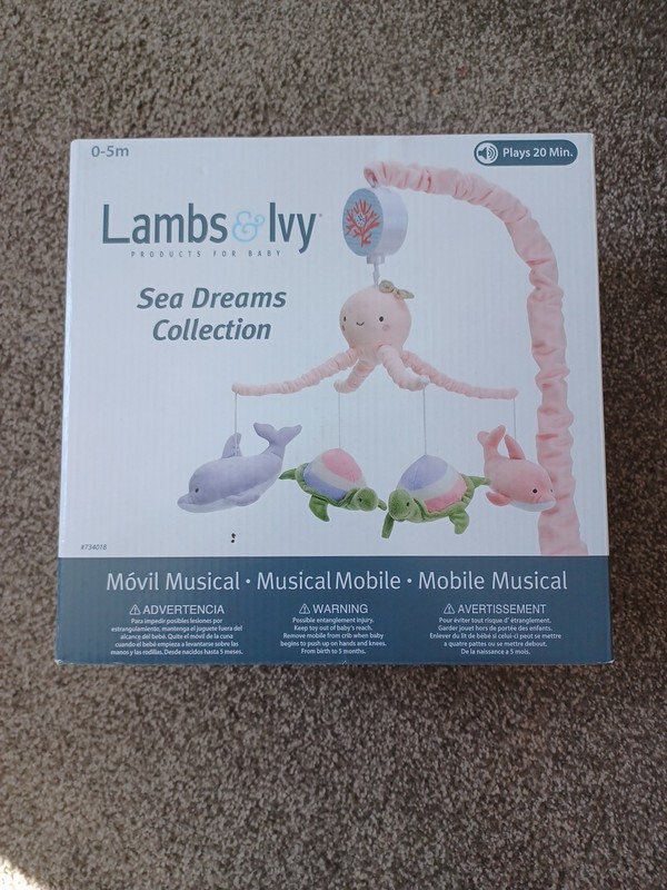 Lambs & Ivy Sea Dreams Collection Musical Mobile Plays Brahms' Lullaby
