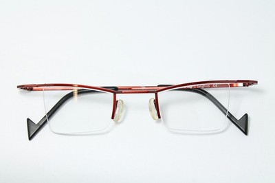 THEO touring 97 Original Vintage Eyeglasses Frame Halfrim Burgundy Brown