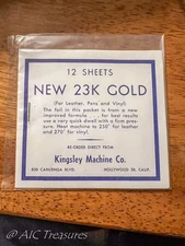 23k gold foil sheets from Kingsley Machine Co.