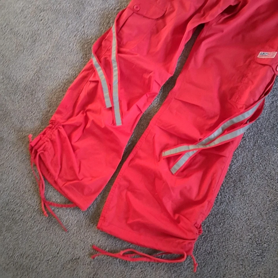 Vintage UFO Parachute Bondage Cargo Oversized Pants USA Flag Japanese Style Sm. - Image 2 of 4