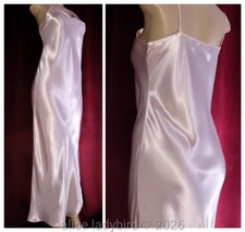 Vintage SATIN Liquid SHINY Long GOWN Full Dress SLIP Chemise Lingerie 30s M/L