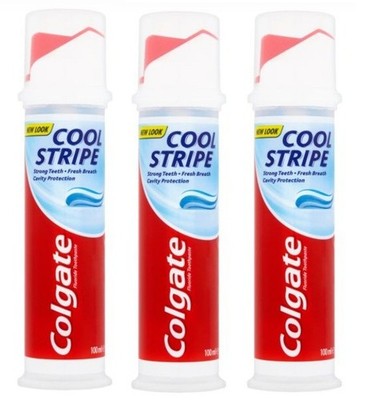 3x Colgate Cool Stripe Toothpaste 100ml Fresh Mint Whitening Oral Care Pack