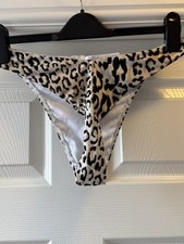 Bravissimo Brooklyn Leopard Print Brazilian Bikini Bottoms Size Small