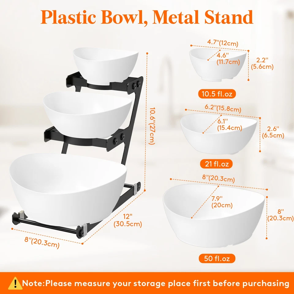 Juego de cuencos para servir de plástico Lifewit con soporte de metal, astillas y bandeja para servir de inmersión Foto 2 de 4