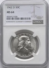 1962-D Franklin Half Dollar NGC MS64