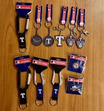 Texas Rangers Lot of 11 Keychains & Pins New MLB Blue Red White