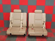 07-14 Tahoe Yukon Escalade Cashmere Tan Leather 3rd Third Row Seat Set