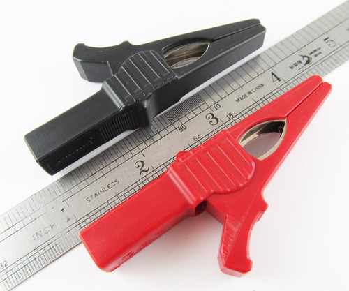 2pcs Safety Alligator Clip to 4mm Banana Jack Convert Test Clip Medium 80mm - Bild 2 von 4