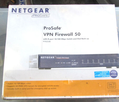 Netgear ProSafe FVS338 8-Port 10/100 VPN Firewall 50 NEW