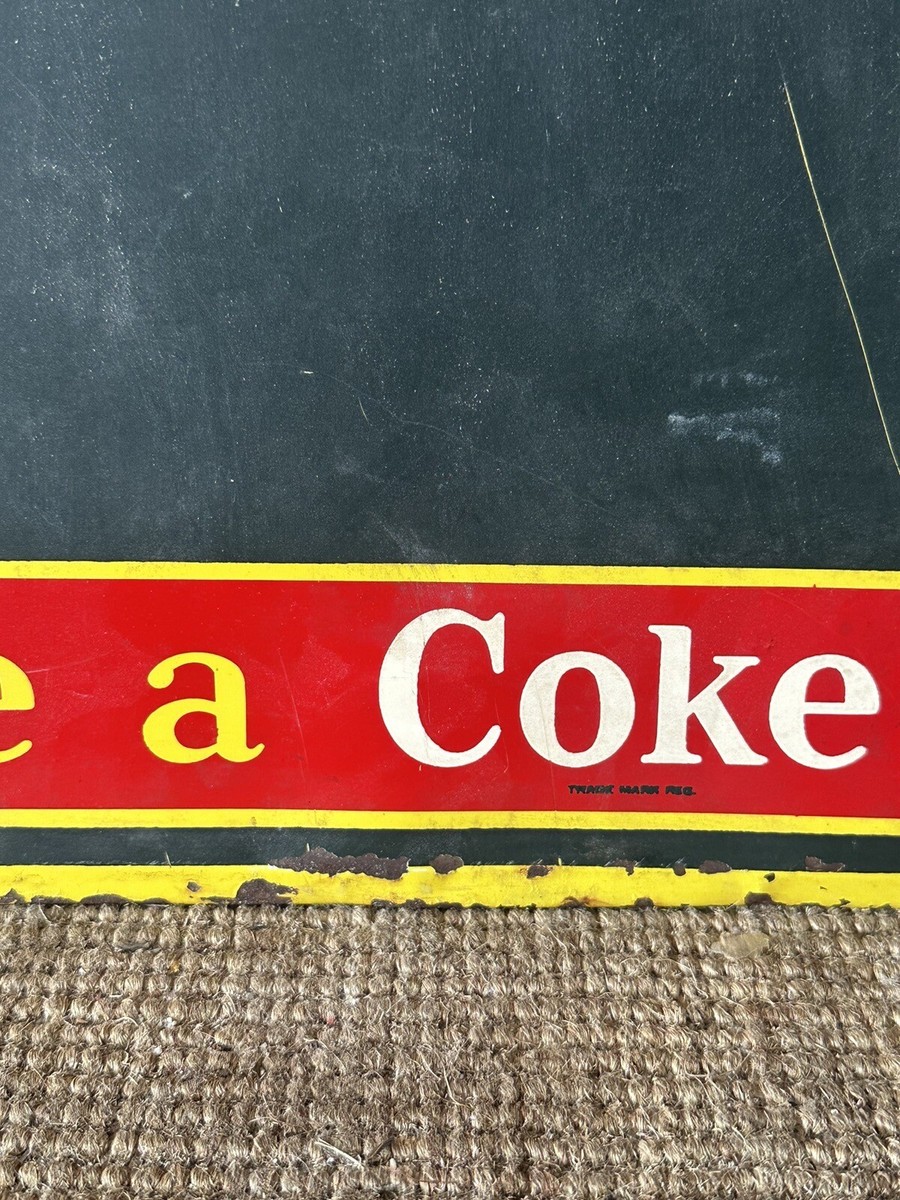 Coca-Cola チョークボード　アンティーク　レトロ Vintage Enjoy Coca Cola Metal Chalkboard Green Original | eBay