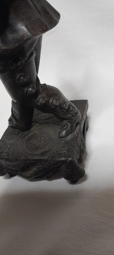 Émile Bruchon Bronze Clown/Pagliacco statue French, Harlequin / Pierrot - Foto 6 di 10