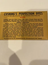 Vintage Cushing’s Perfection Dyes Wine