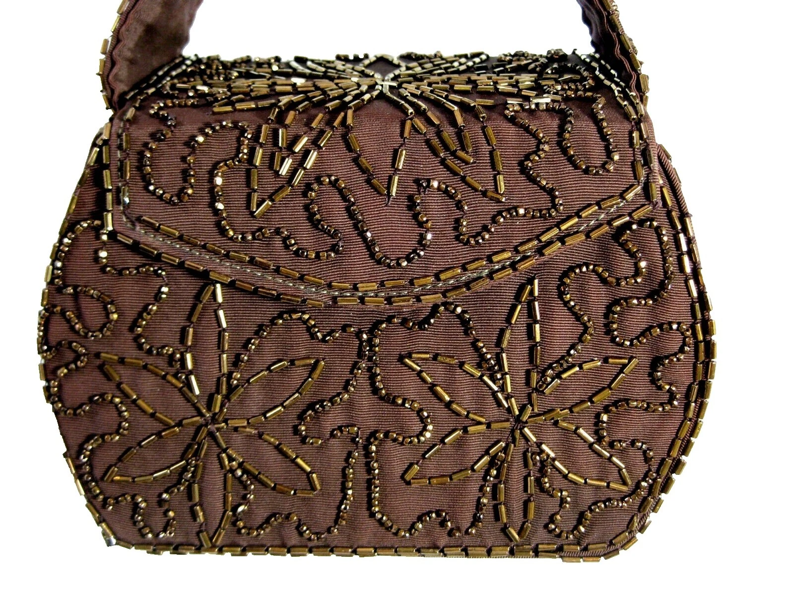 Bolsas de noche marrón con cuentas Vintage Bolsas, Bolsos y estuches